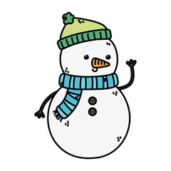 snowman with hat and scarf decoration merry christmas