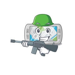 Army global positioning system in the cartoon © kongvector