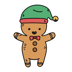 Fototapeta premium gingerbread man with green hat decoration merry christmas