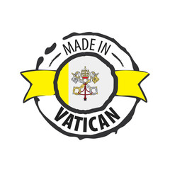 Vatican flag, vector illustration on a white background