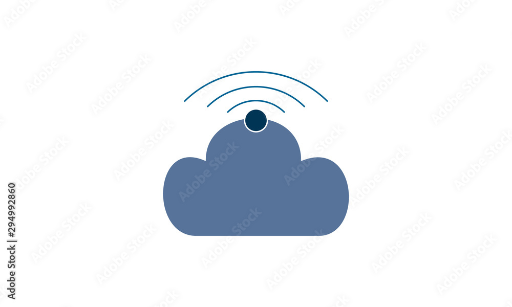 Poster cloud wireless icon for internet-based access