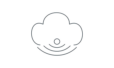 Cloud wireless icon for wireless internet access