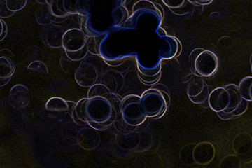 abstract multi colors circle line on dark background