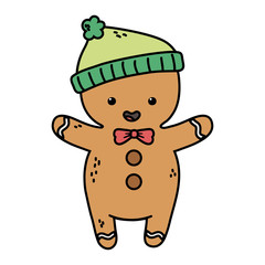 gingerbread man warm hat decoration merry christmas