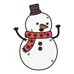 snowman with black hat and scarf decoration merry christmas