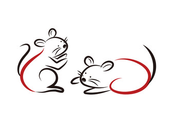 干支素材・子年・ねずみセット