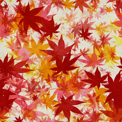 Naklejka na ściany i meble Autumn leaves seamless background