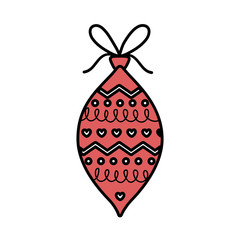 decorated ball ribbon hearts celebration merry christmas