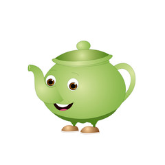 Tea Pot - Cartoon Vector Image