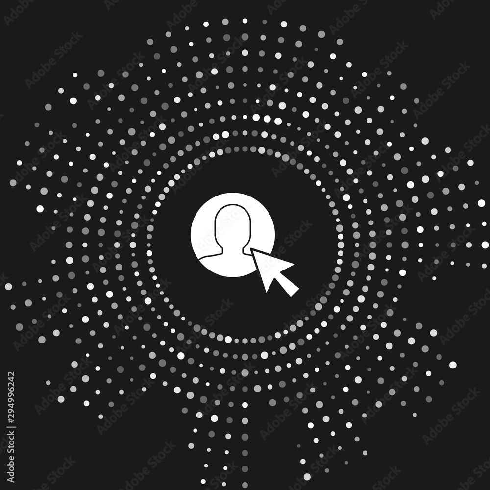 Poster white user of man in business suit icon isolated on grey background. business avatar symbol - user p