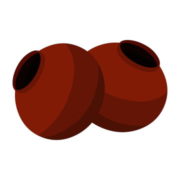 brown pots isolated white background clip art preview