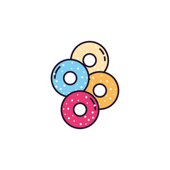 donuts sweet and candies icon line fill