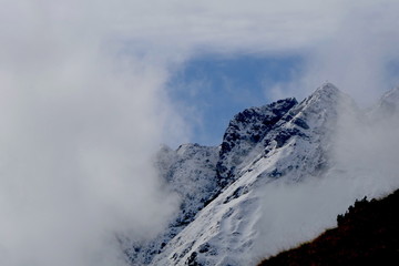 Fototapeta na wymiar Gipfel in den Wolken