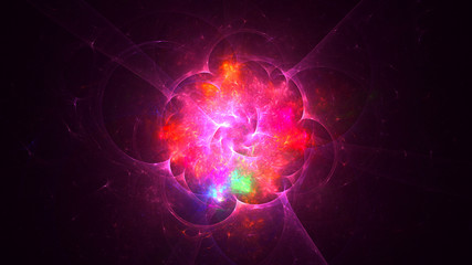 3D rendering abstract colorful fractal light background