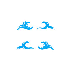 Illustration of wave sea vector logo sign. 