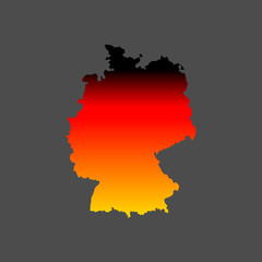 Germany map in national colors on grey background. gradient vector illustration