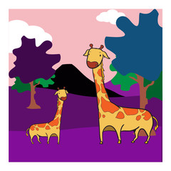 Naklejka premium coloring page of giraffe