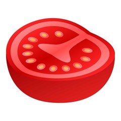 Half fresh tomato icon. Isometric of half fresh tomato vector icon for web design isolated on white background