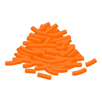 Cutted carrot icon. Isometric of cutted carrot vector icon for web design isolated on white background