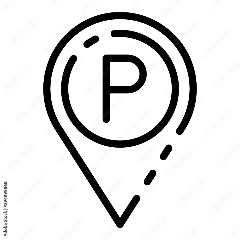 Poster parking pin map icon. outline parking pin map vector icon for web design isolated on white backgroun