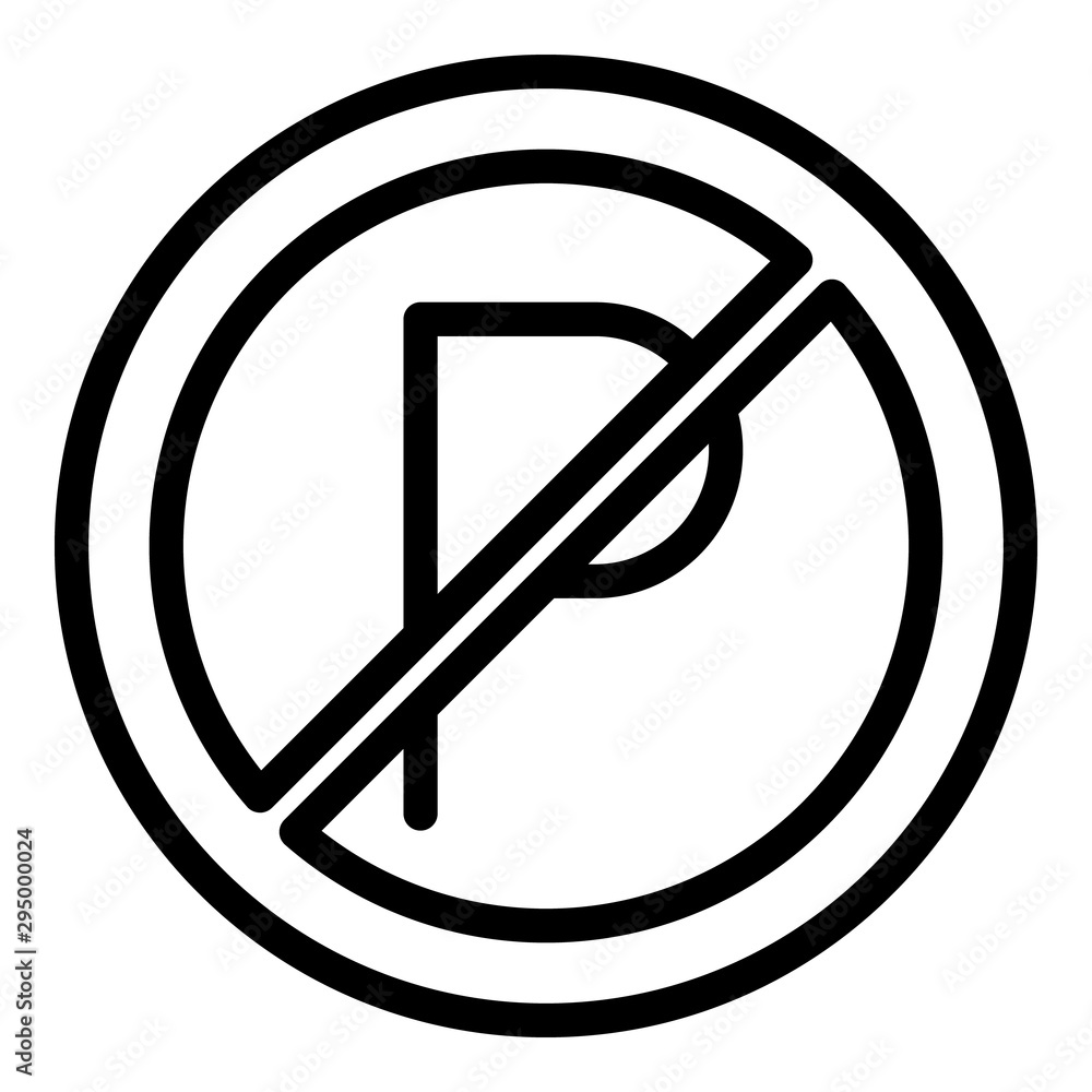 Poster parking restriction icon. outline parking restriction vector icon for web design isolated on white b