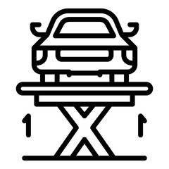 Car lifting parking icon. Outline car lifting parking vector icon for web design isolated on white background