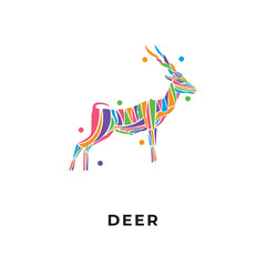 deer with full color logo design