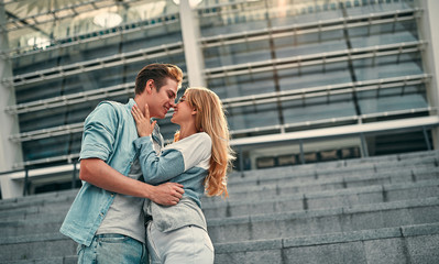 Cheerful romantic couple