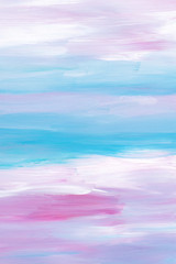 Fototapeta na wymiar Colorful brush strokes on paper. Blue, pink, white painting