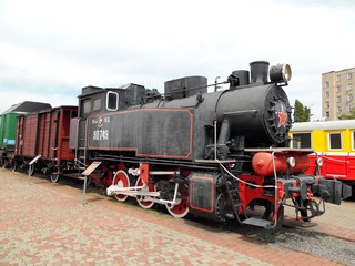 old steam locomotive at the Kharkov railway station