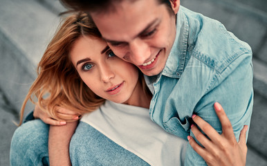 Cheerful romantic couple