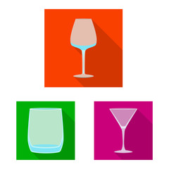Isolated object of drinks and restaurant symbol. Set of drinks and celebration stock symbol for web.