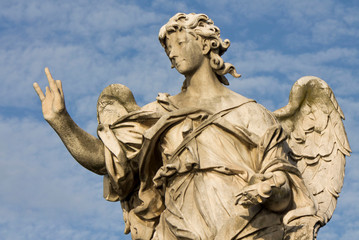 Fototapeta na wymiar statue of angel in rome italy