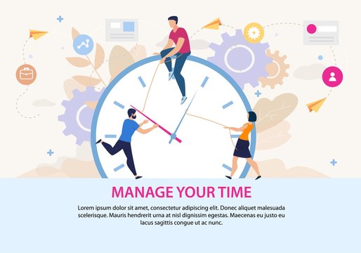 Motivation Poster with Manage Your Time Lettering