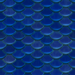 Blue Mermaid Scale Seamless Pattern