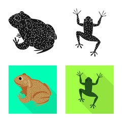 Vector design of wildlife and bog logo. Set of wildlife and reptile stock symbol for web.
