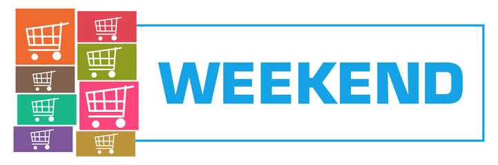 Weekend Colorful Shopping Carts Grid Left Box Horizontal 