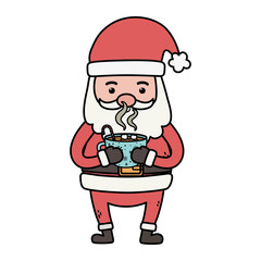 santa holding chocolate cup decoration merry christmas