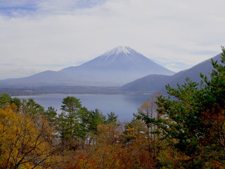 富士山と本栖湖の風景