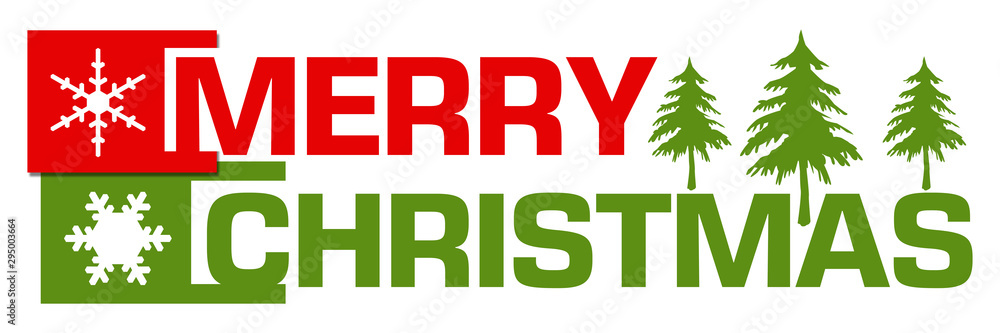 Poster merry christmas red green abstract boxes