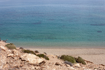 Scenic landscape of tropical beach near Vai, Crete, Greece.