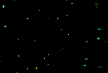 Dark Blue, Yellow vector pattern with Digit symbols.