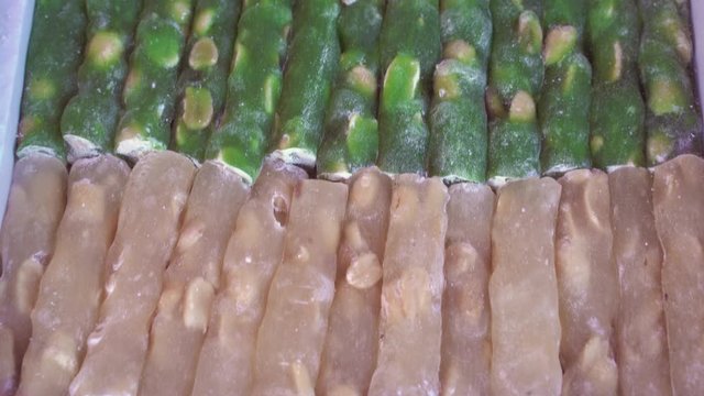 Rahat lukum, sweets at the market. Turkish Delight