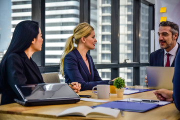 Business team working meeting in office planing Marketing success