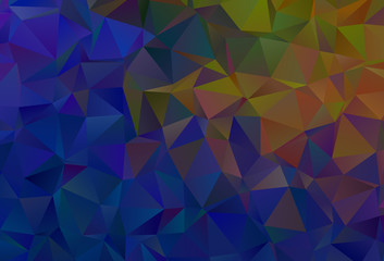 Dark Blue, Yellow vector shining triangular backdrop.