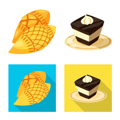 Vector illustration of traditional and tour symbol. Set of traditional and landmarks stock vector illustration.