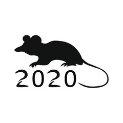 Mouse silhouette with numbers 2020