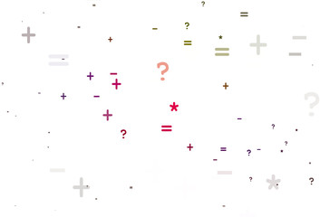 Light Multicolor vector background with arithmetic signs.