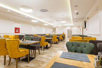 Interior of a hotel cafe restaurant