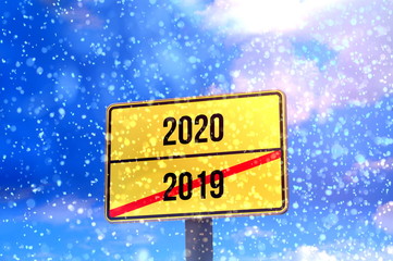 Schild Ende 2019 und Anfang 2020